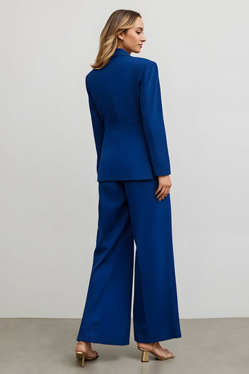 Bleu foncé slim fit un bouton 2 pièces costumes d’affaires
